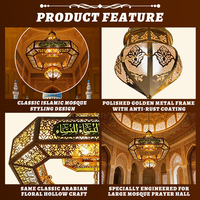 Lustre islamique de luxe en métal avec calligraphie arabe, LED, pour la décoration de la maison
