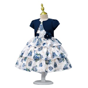 Yoliyolei pakaian anak-anak Fashion dengan pakaian musim panas gaun anak perempuan gaun motif bunga berlapis gaun anak perempuan lucu - Product Image 1