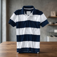 Chemise décontractée rayée pour homme avec service OEM, respirante et à séchage rapide, manches courtes