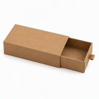 Boîte à tiroir en papier kraft écologique avec logo personnalisé, emballage coulissant en carton, boîte d'expédition en gros