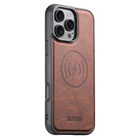 Coque de téléphone SUTENI pour iPhone 18 Pro Max, chargement magnétique sans fil, texture litchi, effet givré, simili cuir, compatible 17 16 Plus 15 14 13