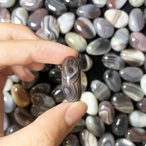 Liontin Batu Akik <span class=keywords><strong>Botswana</strong></span> Alami Bentuk Tetesan Air Mata 30mm Lubang 3mm untuk Tali Kulit, Kalung Kristal Penyembuh Unisex, Tersedia - Product Image 4