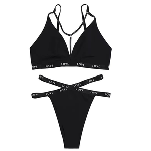 Bán Buôn 2 Mảnh Của Phụ Nữ Sexy Áo Ngực Thể Thao & Tóm tắt Bộ Tùy Chỉnh Kích Thước Tam Giác Cup Hình Dạng Dây Miễn Phí Hỗ Trợ Logo Trên Eo - Product Image 4