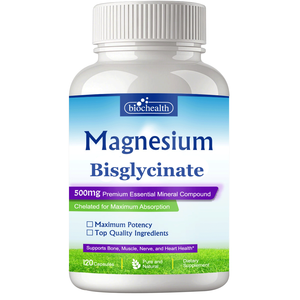 OEM Magnésio Bisglicinato 120 Cápsulas Suplemento de Absorção Máxima para Adultos Promove a Calma do Sono e a Saúde Muscular Óssea - Product Image 1