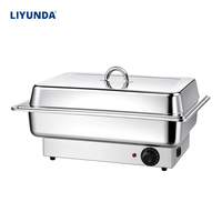 Ensemble de plats chauffants électriques rectangulaires LIYUNDA, ensemble de bain-marie en acier inoxydable pour la restauration hôtelière et la restauration en restaurant