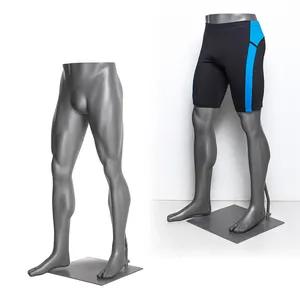 Производитель, оптовая продажа, мужские брюки, модель витрины из стекловолокна, темно-серый матовый манекен для ног из стекловолокна