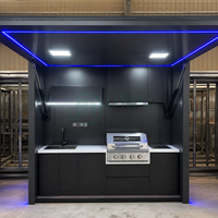 Gabinetes de Cocina Modulares para Exteriores, Estación Prefabricada de Acero para Jardín, Barbacoa y Entretenimiento