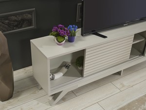 Mueble para TV FurnisHome Store Luxia de Estilo Moderno de Mediados de Siglo, con 2 Puertas Corredizas, 2 Estantes, para TV de 67 Pulgadas - Product Image 2