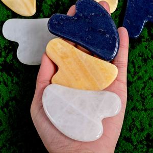 Piedra de Aventurina Azul Natural al por Mayor, Tabla de Masaje de Piedra, Decoración de Piedra Curativa de Calcita Amarilla para Regalos de Mujer - Product Image 4