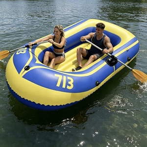 Bote Inflable de PVC Ecológico, Resistente al Desgaste y Reforzado, Kayak para 2 Personas, Balsa para Pesca y Deportes Acuáticos para Uso en Exteriores - Product Image 1