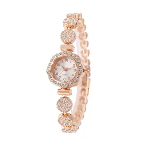 New Design with Diamond-Set Case Luxurious Ladies' Small Round Wristwatch