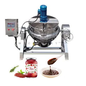 Máquina de cocina de hervidor de chaqueta automática Industrial de gran oferta para mermeladas con máquina agitadora para hacer mermelada de frutas