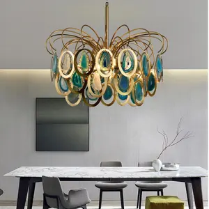 peacock tail bohemian crystal chandelier with blue stone for european home decoration