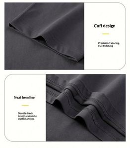 260g Large Pure Cotton Solid Casual Shoulder-<b>drop</b> Sleeve T-shirt Youth Leisure Sports Loose Fit Oversized T Shirts - Product Image 5