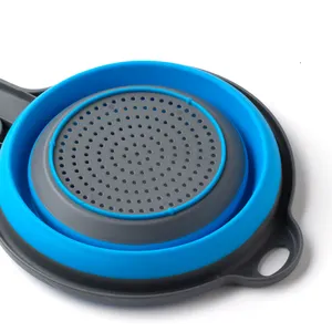 Coador de cozinha de silicone dobrável para fácil armazenamento por Confify, uso com legumes, macarrão, frutas e frutas, tigela com filtro