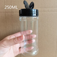 Récipient à épices en plastique vide de stock 80g 100g 250g 400g Bocaux à épices en plastique de cuisine Bouteille d'assaisonnement avec couvercles à clapet