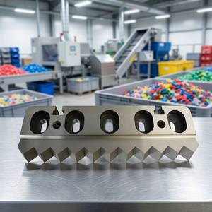 Ensemble de couteaux de précision usinés et de lames de stator pour broyeur industriel à un seul arbre – Pièces d'usure à haute résistance - Product Image 1