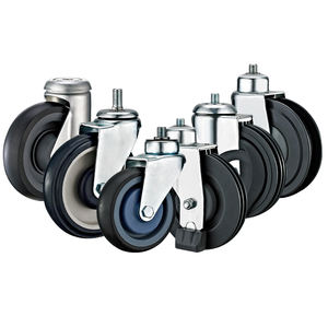 4 ''5'' Supermarkt Einkaufs wagen PU/TPR Trolley Räder Rollen Aufzug Rollen Schwenkbare Handwagen Räder für Einkaufs zentrum - Product Image 1