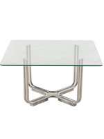 Table basse carrée moderne minimaliste en acier inoxydable et verre trempé pour salons compacts, mobilier haut de gamme pour la maison