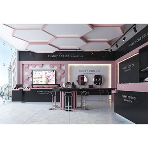 Exhibidores de Maquillaje Personalizados de Moda OEM, Estante de Exhibición, Mostrador, Estantes de Góndola de Madera para Cosméticos - Product Image 4