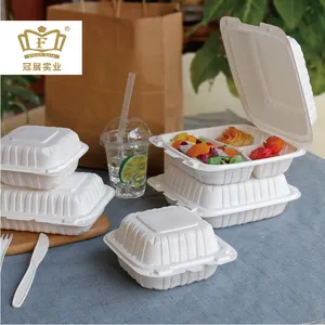 बॉक्स मिनरल भरे हुए पीप हिंग ढक्कन प्लास्टिक के खाद्य कंटेनर 1 डिब्बे और रेस्तरां पैकेजिंग के लिए एमएफपीपी