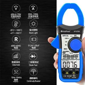 HoldPeak -870N Pinza Amperimétrica Digital con Rango Automático, Medición de Capacitancia, Resistencia, Frecuencia, Continuidad, Diodos y Corriente CA/CC - Product Image 3