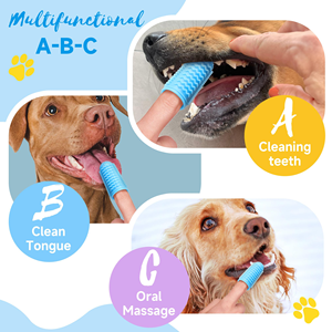 Pet Dental Care Silicone 360 Degree <b>Puppy</b> Pet Dog Tooth Brush Finger <b>Toothbrush</b> Kit with Soft Bristles for Teeth Cleaning - Product Image 3