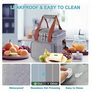 Lonchera Oxford Doble con Logotipo Personalizado, Bolsa Térmica Porta Alimentos con Correa para el Hombro para el <span class=keywords><strong>Trabajo</strong></span> o la Escuela - Product Image 4