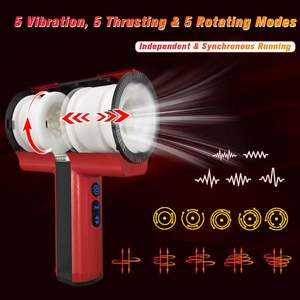 男性自慰器作为成人性玩具-双层自动推进旋转振动口交机口交 - Product Image 2