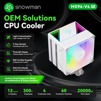 Refroidisseur ITX blanc 90 mm avec base en aluminium et cuivre pour petits formats, vente en gros pour les chaînes de magasins, avec logo couleur personnalisé, boîte de vente au détail, OEM