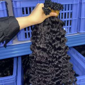 Dropshipping onbewerkt K-tip haarbundel dubbele weft rauw maagdelijk mensenhaar uit Cambodja Birma hoge kwaliteit Birmaans haar - Product Image 5