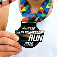 Diseña tus propias medallas personalizadas de aleación de zinc para finalistas de maratón, con logotipo deportivo metálico chapado y ecológico, con cinta.