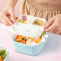Boîte à lunch à 2 compartiments, chauffable au micro-ondes, de qualité alimentaire, résistante aux hautes températures, scellée, grande capacité, pour le camping