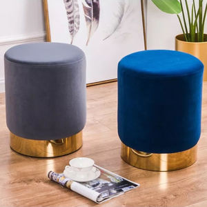 Tabouret bouffant de <span class=keywords><strong>salon</strong></span> moderne en velours turc, siège de chaise <span class=keywords><strong>Pouf</strong></span> de luxe, rose, rouge, <span class=keywords><strong>Beige</strong></span>, noir, bleu - Product Image 6