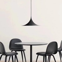Lustre en céramique crème danois de 13,8 pouces, luminaire de table moderne et simple, luminaire de salle à manger de luxe, luminaire de salle à manger en forme de corne