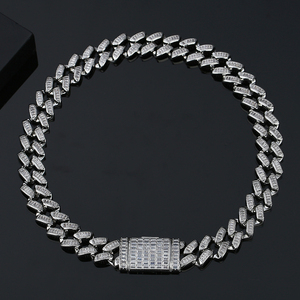 JINSE lujo Bling Cubic Zirconia hombres cadena cubana Collar para niño Punk <span class=keywords><strong>calle</strong></span> moda joyería collares - Product Image 4