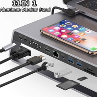 Nouveauté USB C USB-C PD 4K HDTV SD TF Card Converter RJ45 1000Mbps Type-C 11 en 1 Hub Computer Laptop Docking Station Adapter