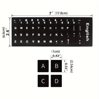 Autocollants de clavier français, autocollant de clavier en vinyle mat avec lettres blanches non transparentes pour PC ordinateur portable russe