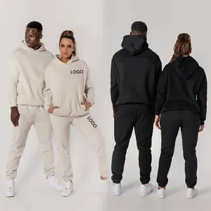 Chándales de lana con bordado personalizado, chándal de entrenamiento con cuello redondo, sudaderas con capucha, pantalones de chándal, conjuntos de correr en blanco, Turquía