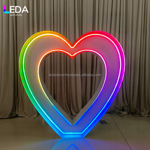 LEDA Custom RGB <b>LED</b> Metal Heart Shape Marquee <b>Letters</b> <b>LED</b> Light up Giant Heart for Wedding Event Birthday Decoration - Product Image 2