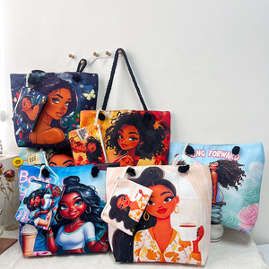 Nouveau Sac à Bandoulière Grande Capacité pour Femme, Imprimé Cool Black Girl, avec Corde Épaisse, Petit Sac Écologique et Isotherme - Product Image 1