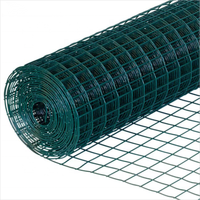 Usine directe 1/2 pouces de rouleaux de treillis métallique soudé enduit de PVC vert tissu de quincaillerie de haute qualité