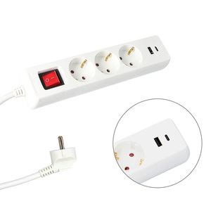 Multipresa con 3 Prese Schuko e 2 Prese USB (A/C) con Interruttore e Messa a Terra - Product Image 1