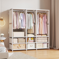 Armoire portable multifonctionnelle, étagère de salon, grande capacité, organisateur de vêtements, amovible, non tissé