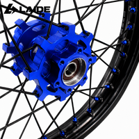 Ensemble de roues à rayons KKE Light Bee X Blue 21/18 pouces, 1.6x21 avant, 1.85x18 arrière, jantes en aluminium pour moto électrique Sur Ron Enduro