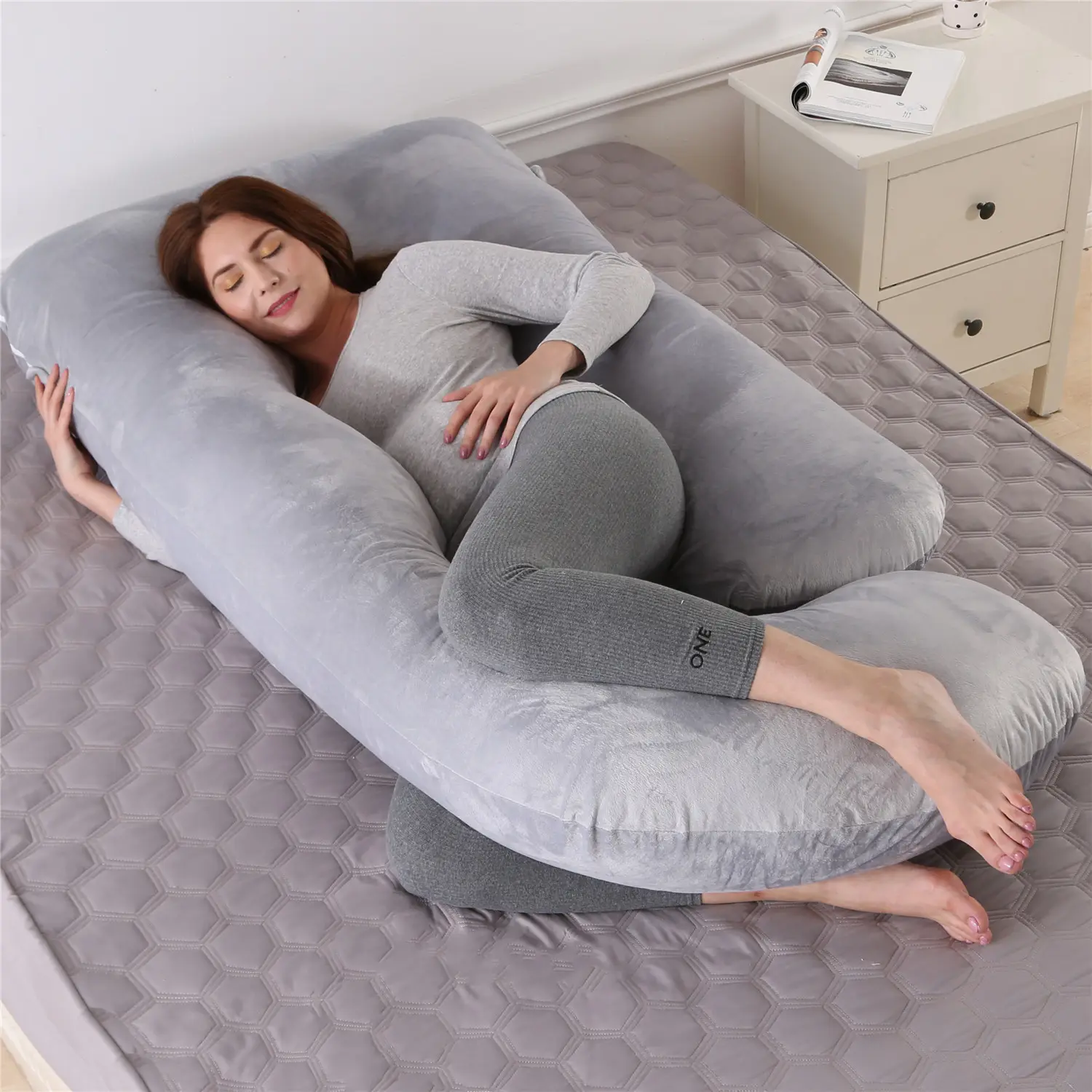 U Shaped Pregnancy Pillow Maternity Full Body Pillow for Back Legs and Belly Support Sleeping Pillow for Pregnant Women