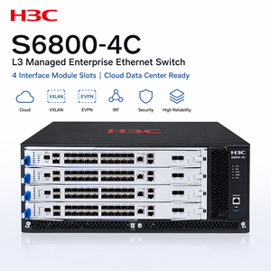 H3C S6800-4C LS-6800-4C-H1 L3อีเธอร์เน็ตสำหรับองค์กรที่มีการจัดการสวิตช์โมดูลอินเทอร์เฟซ4ช่องศูนย์ข้อมูลคลาวด์ VXLAN evirf - Product Image 5