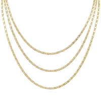 Collier chaîne cubaine 2,5 mm en or laminé 14K, chaîne métallique de 45 cm à 55 cm de long, accessoires pendentifs, collier fin pour femme