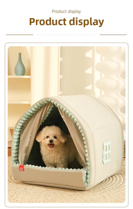 Kleines Ganzjahres-Hunde- und Katzenhaus Umweltfreundlich Winterwärme Einfarbiges Muster Geschlossenes Haustierbett Kartonverpackt - Product Image 2