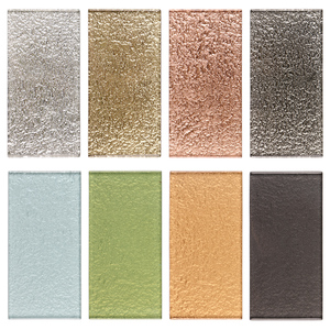Mosaicos de vidrio para baño, azulejos de 75x150mm, electrochapado, verde, dorado y azul, precio de fábrica - Product Image 1